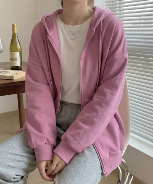 cammie（キャミー）の「シンプルパーカー（パーカー・レディース・オレンジ/マスタード/ピンク/グリーン・F）」の14枚目の写真