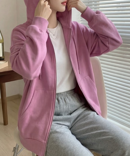cammie（キャミー）の「シンプルパーカー（パーカー・レディース・オレンジ/マスタード/ピンク/グリーン・F）」の15枚目の写真