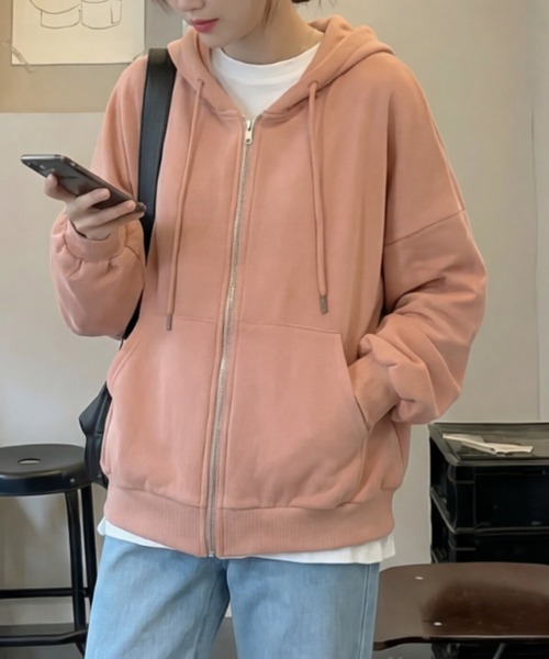 cammie（キャミー）の「シンプルパーカー（パーカー・レディース・オレンジ/マスタード/ピンク/グリーン・F）」の21枚目の写真