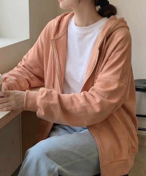 cammie（キャミー）の「シンプルパーカー（パーカー・レディース・オレンジ/マスタード/ピンク/グリーン・F）」の18枚目の写真