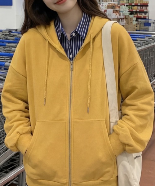 cammie（キャミー）の「シンプルパーカー（パーカー・レディース・オレンジ/マスタード/ピンク/グリーン・F）」の11枚目の写真