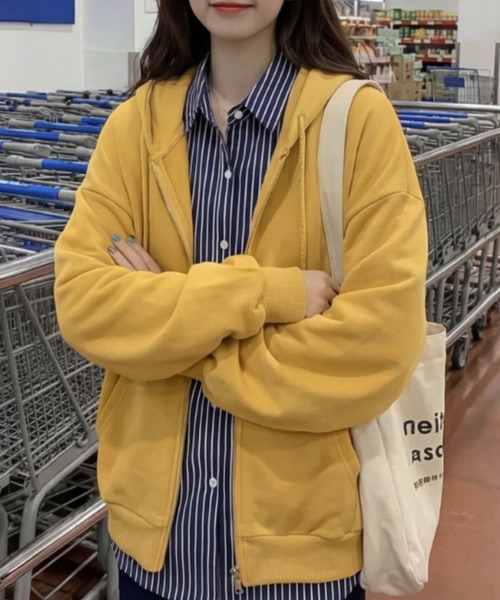 cammie（キャミー）の「シンプルパーカー（パーカー・レディース・オレンジ/マスタード/ピンク/グリーン・F）」の10枚目の写真