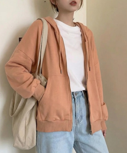 cammie（キャミー）の「シンプルパーカー（パーカー・レディース・オレンジ/マスタード/ピンク/グリーン・F）」の20枚目の写真