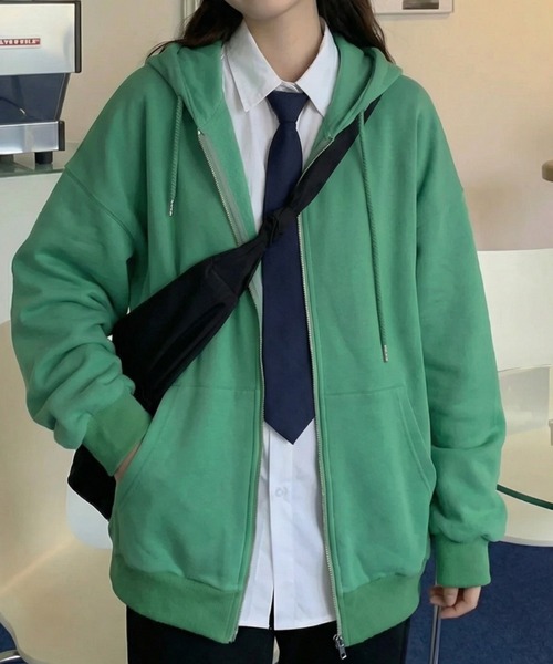 cammie（キャミー）の「シンプルパーカー（パーカー・レディース・オレンジ/マスタード/ピンク/グリーン・F）」の5枚目の写真