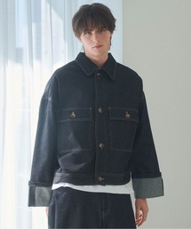 Elanque(�G�����N)��roll-up denim jacket / ���[���A�b�v�f�j���W���P�b�g(�f�j���W���P�b�g)