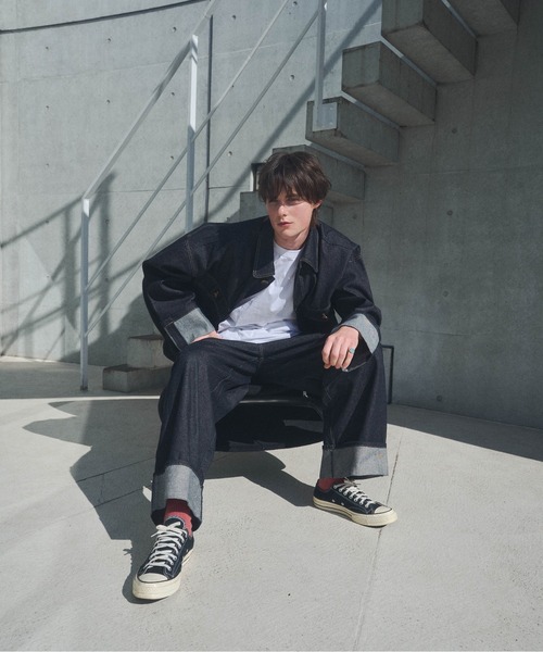 Elanque（エランク）の「roll-up denim jacket / ロールアップデニム
