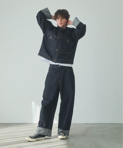 Elanque（エランク）の「roll-up denim jacket / ロールアップデニム