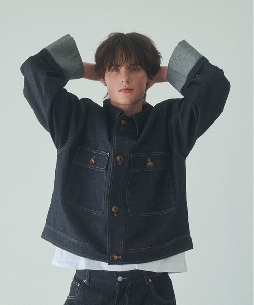 Elanque（エランク）の「roll-up denim jacket / ロールアップデニム