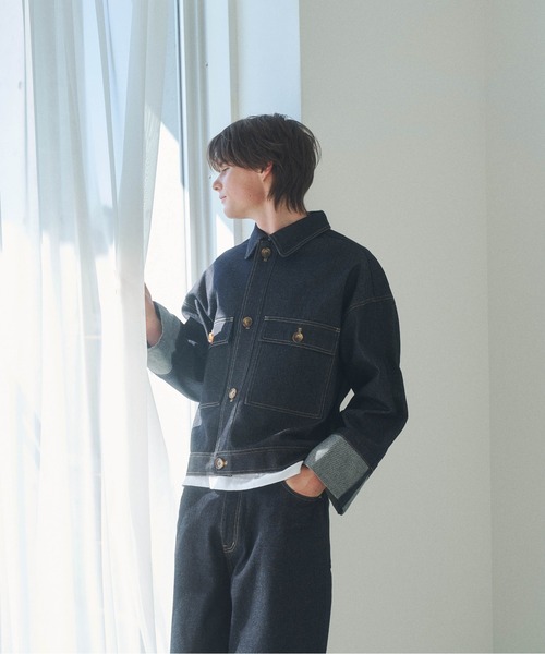 Elanque（エランク）の「roll-up denim jacket / ロールアップデニム