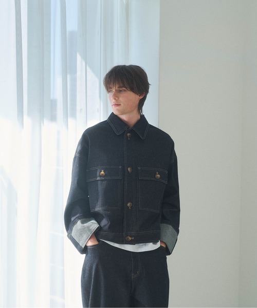 Elanque（エランク）の「roll-up denim jacket / ロールアップデニム