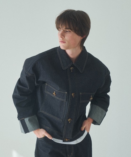 Elanque（エランク）の「roll-up denim jacket / ロールアップデニム