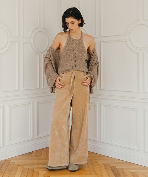 CREDONA(クレドナ)の「CORDUROY BELT TROUSER/コーデュロイベルトトラウザー(その他パンツ・レディース・ベージュ・0/1)」の4枚目の写真