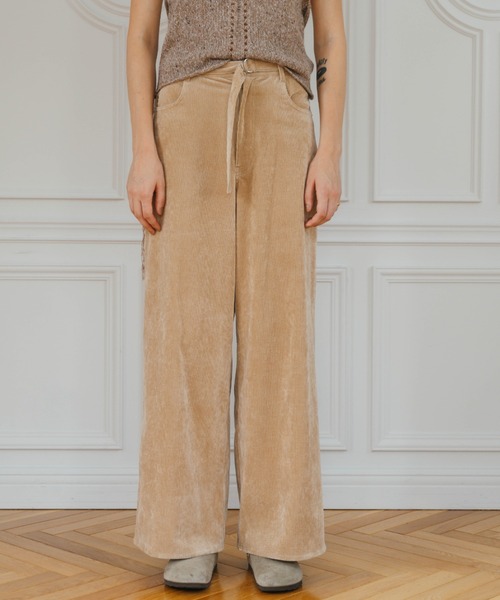 CREDONA(クレドナ)の「CORDUROY BELT TROUSER/コーデュロイベルトトラウザー(その他パンツ・レディース・ベージュ・0/1)」の5枚目の写真