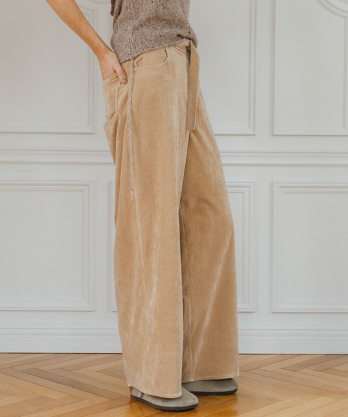 CREDONA(クレドナ)の「CORDUROY BELT TROUSER/コーデュロイベルトトラウザー(その他パンツ・レディース・ベージュ・0/1)」の7枚目の写真
