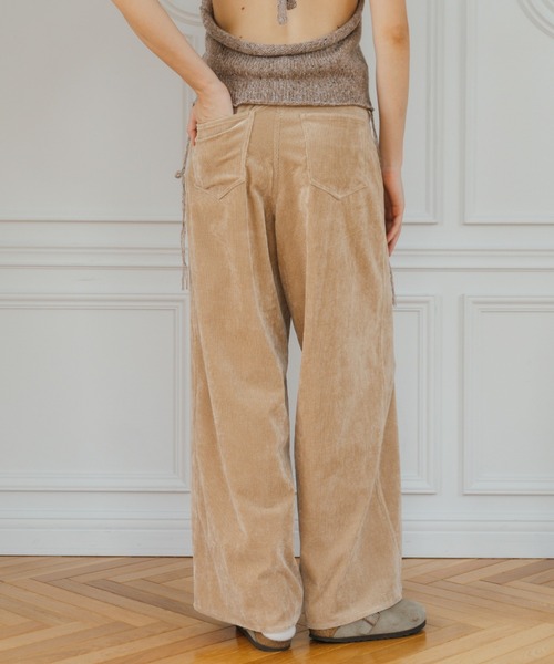 CREDONA(クレドナ)の「CORDUROY BELT TROUSER/コーデュロイベルトトラウザー(その他パンツ・レディース・ベージュ・0/1)」の8枚目の写真