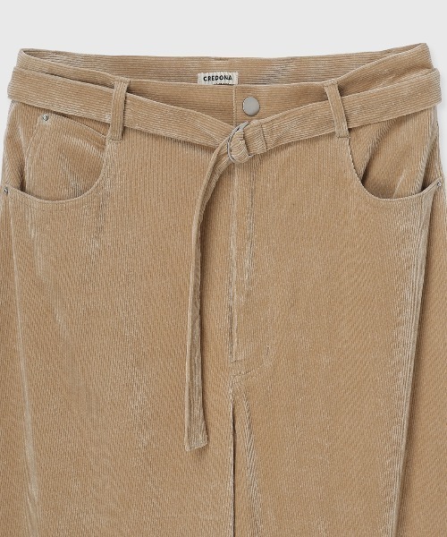 CREDONA(クレドナ)の「CORDUROY BELT TROUSER/コーデュロイベルトトラウザー(その他パンツ・レディース・ベージュ・0/1)」の11枚目の写真