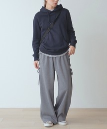 laulea（ラウレア）の「裏起毛 サイドレースアップ スェット　ワイドレッグ（スウェットパンツ）」
