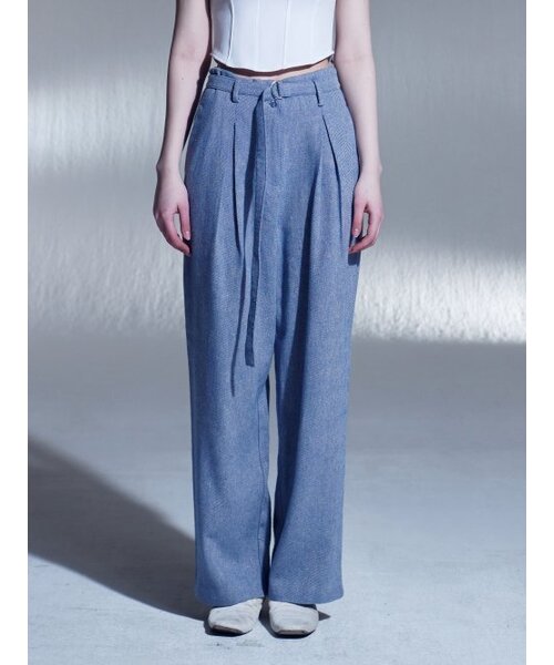 DILETTANTISME(ディレッタンティズム)の「リネンベルトツータックワイドパンツ(BL)(その他パンツ・レディース・その他・SMALL/MEDIUM)」の2枚目の写真