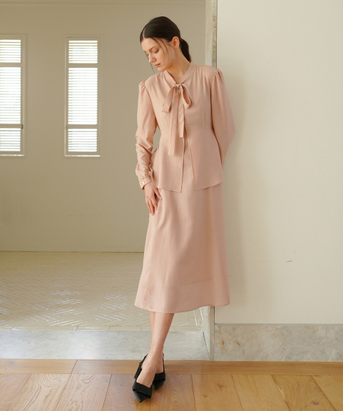 PAUL&ALICE(ポール&アリス)の「RIBBON TIE DRESS / PINK(ワンピース・レディース・ピンク・FREE)」の1枚目の写真