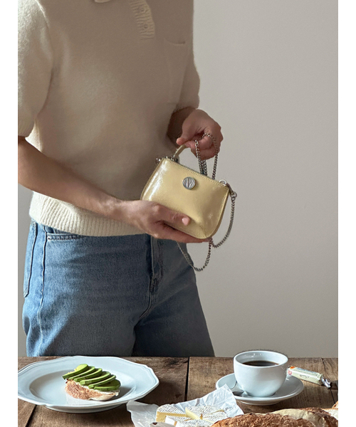 COTEDEMOI（コテドムア）の「Ecrin mini double chain bag - Butter（メッセンジャーバッグ・レディース・その他・FREE）」の2枚目の写真