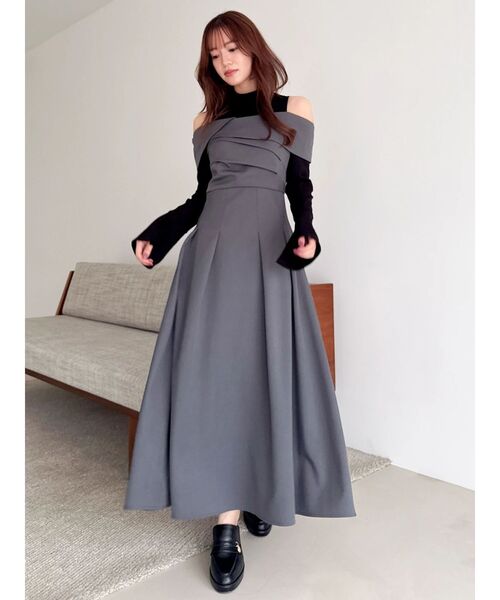 dazzlin（ダズリン）の「ビスチェオープンレイヤードワンピース（ワンピース・レディース・チャコールグレー/ブルー/その他1・SMALL/MEDIUM）」の9枚目の写真