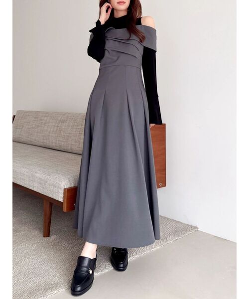 dazzlin（ダズリン）の「ビスチェオープンレイヤードワンピース（ワンピース・レディース・チャコールグレー/ブルー/その他1・SMALL/MEDIUM）」の10枚目の写真