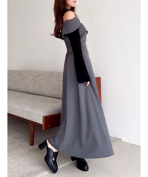 dazzlin（ダズリン）の「ビスチェオープンレイヤードワンピース（ワンピース・レディース・チャコールグレー/ブルー/その他1・SMALL/MEDIUM）」の12枚目の写真