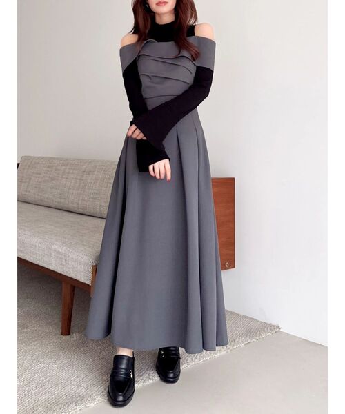 dazzlin（ダズリン）の「ビスチェオープンレイヤードワンピース（ワンピース・レディース・チャコールグレー/ブルー/その他1・SMALL/MEDIUM）」の13枚目の写真