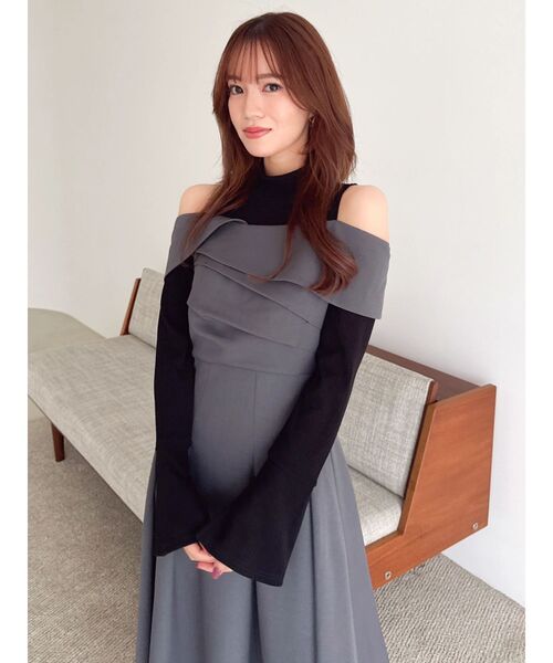 dazzlin（ダズリン）の「ビスチェオープンレイヤードワンピース（ワンピース・レディース・チャコールグレー/ブルー/その他1・SMALL/MEDIUM）」の14枚目の写真