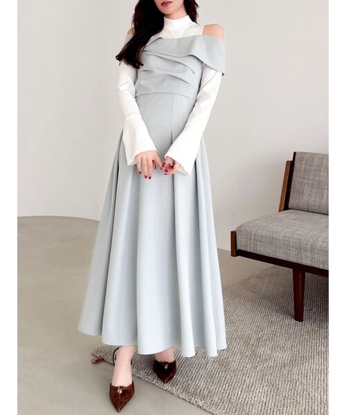 dazzlin（ダズリン）の「ビスチェオープンレイヤードワンピース（ワンピース・レディース・チャコールグレー/ブルー/その他1・SMALL/MEDIUM）」の19枚目の写真