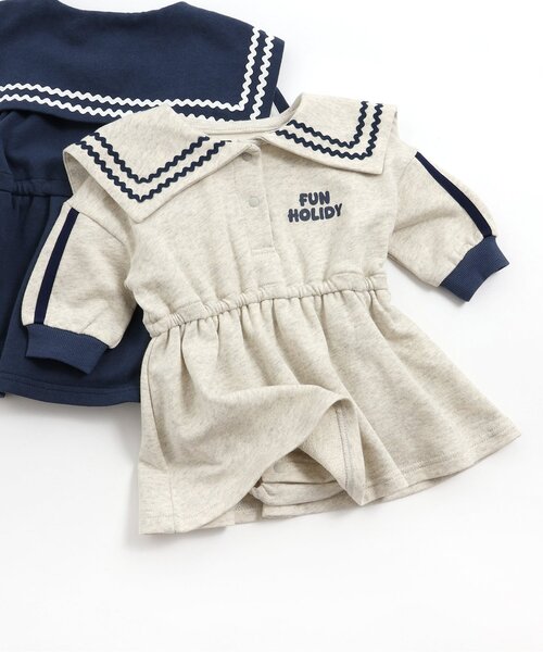 【MEER.新品】ビックポケットロンパース セール】【リンク】セーラー裏毛ボディーオール（ロンパース）｜BREEZE