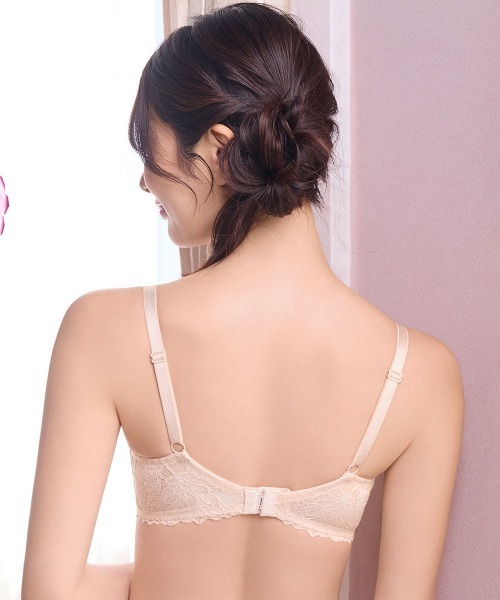 aimerfeel（エメフィール）の「パールリボン 盛れる ノンワイヤー 単品ブラジャー（ブラジャー・レディース・ピンク/オフホワイト・B65/C65/D65/E65/B70/C70/D70/E70/B75/C75/D75/E75）」の6枚目の写真