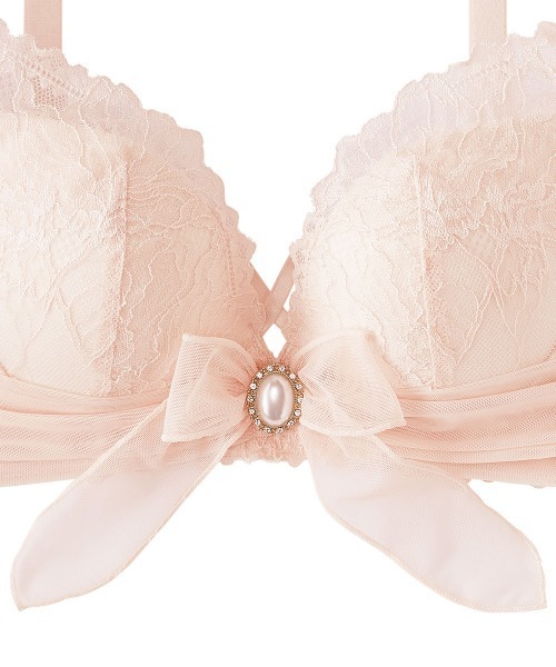 aimerfeel（エメフィール）の「パールリボン 盛れる ノンワイヤー 単品ブラジャー（ブラジャー・レディース・ピンク/オフホワイト・B65/C65/D65/E65/B70/C70/D70/E70/B75/C75/D75/E75）」の9枚目の写真