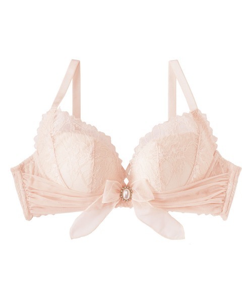 aimerfeel（エメフィール）の「パールリボン 盛れる ノンワイヤー 単品ブラジャー（ブラジャー・レディース・ピンク/オフホワイト・B65/C65/D65/E65/B70/C70/D70/E70/B75/C75/D75/E75）」の11枚目の写真