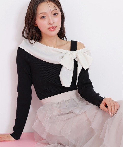 ◇アシメリボンニット（ニット/セーター）｜JILL by JILL STUART