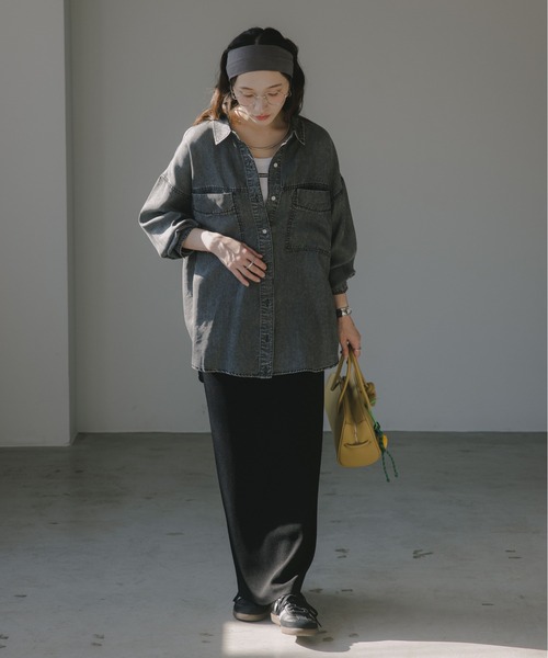 210nouve（トゥージュヌーブ）の「テンセル デニム オーバーサイズ シャツ（シャツ/ブラウス・レディース・ブルー/ブラック・FREE）」の16枚目の写真
