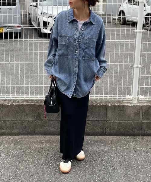 210nouve（トゥージュヌーブ）の「テンセル デニム オーバーサイズ シャツ（シャツ/ブラウス・レディース・ブラック/ブルー・FREE）」の10枚目の写真