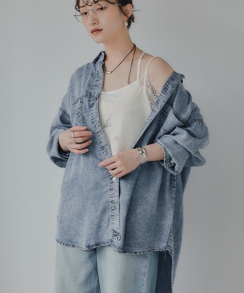 210nouve(トゥージュヌーブ)の「テンセル デニム オーバーサイズ シャツ(シャツ/ブラウス・レディース・ブラック/ブルー・FREE)」の15枚目の写真