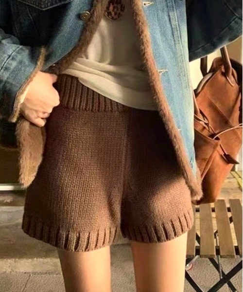 WEGO(ウィゴー)の「WEGO/ハイゲージニットショートパンツ(その他パンツ・レディース・ブラック/グレー/ダークグレー/ブラウン・FREE)」の17枚目の写真