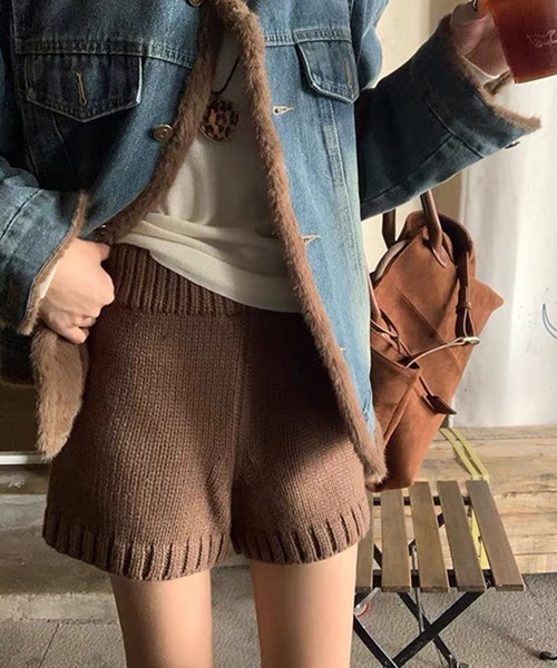 WEGO(ウィゴー)の「WEGO/ハイゲージニットショートパンツ(その他パンツ・レディース・ブラック/グレー/ダークグレー/ブラウン・FREE)」の19枚目の写真