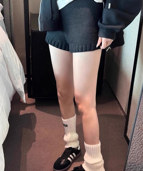 WEGO(ウィゴー)の「WEGO/ハイゲージニットショートパンツ(その他パンツ・レディース・ブラック/グレー/ダークグレー/ブラウン・FREE)」の14枚目の写真
