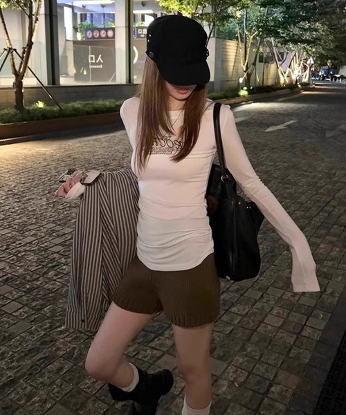 WEGO(ウィゴー)の「WEGO/ハイゲージニットショートパンツ(その他パンツ・レディース・ブラック/グレー/ダークグレー/ブラウン・FREE)」の10枚目の写真