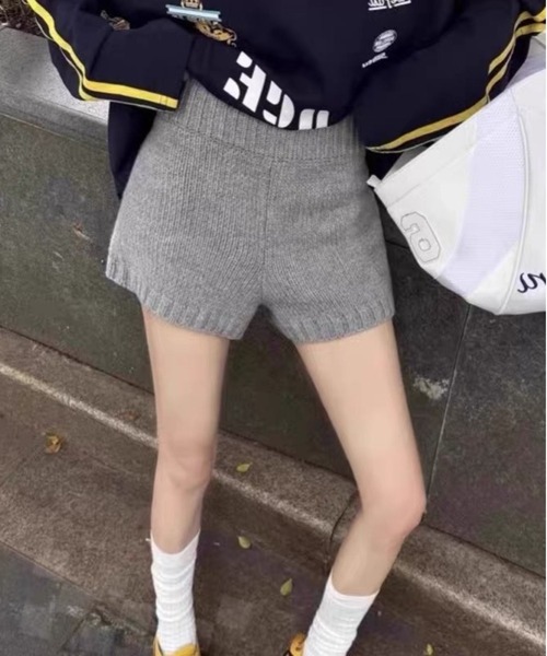 WEGO(ウィゴー)の「WEGO/ハイゲージニットショートパンツ(その他パンツ・レディース・ブラック/グレー/ダークグレー/ブラウン・FREE)」の15枚目の写真