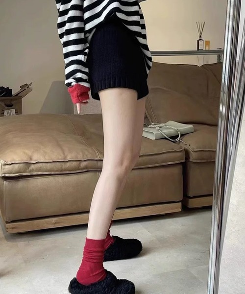 WEGO(ウィゴー)の「WEGO/ハイゲージニットショートパンツ(その他パンツ・レディース・ブラック/グレー/ダークグレー/ブラウン・FREE)」の13枚目の写真