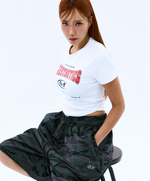 MIHAK(ミハク)の「エステティックアーチロゴクロップTシャツ(ホワイト)(Tシャツ/カットソー・レディース・その他・2/1)」の3枚目の写真