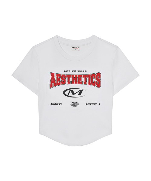 MIHAK(ミハク)の「エステティックアーチロゴクロップTシャツ(ホワイト)(Tシャツ/カットソー・レディース・その他・2/1)」の6枚目の写真