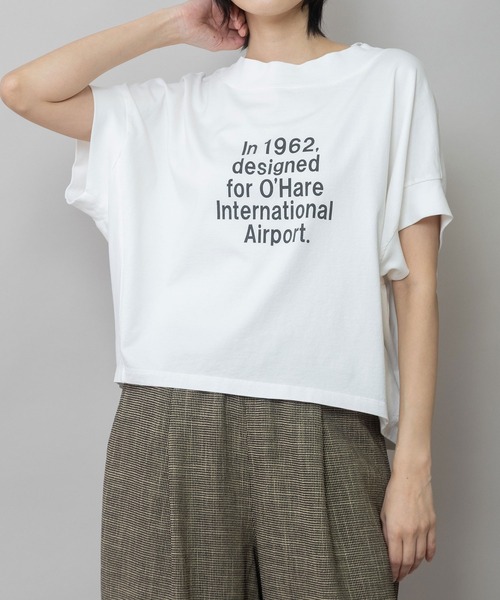 Munich（ミューニック）の「コットンジャージロゴプリントTシャツ（Tシャツ/カットソー・レディース・ホワイト/ブルーグレー/チャコールグレー・FREE）」の2枚目の写真