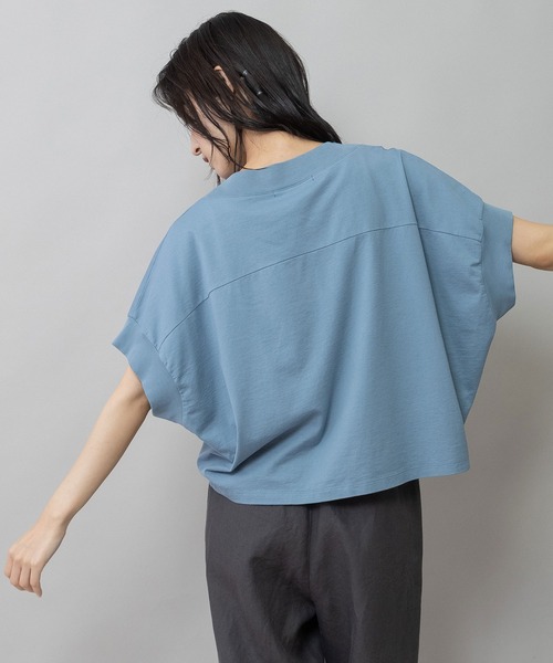 Munich（ミューニック）の「コットンジャージロゴプリントTシャツ（Tシャツ/カットソー・レディース・ホワイト/ブルーグレー/チャコールグレー・FREE）」の6枚目の写真