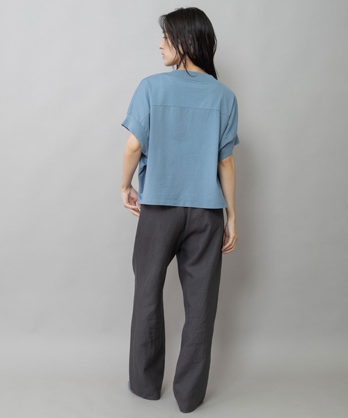 Munich（ミューニック）の「コットンジャージロゴプリントTシャツ（Tシャツ/カットソー・レディース・ホワイト/ブルーグレー/チャコールグレー・FREE）」の7枚目の写真