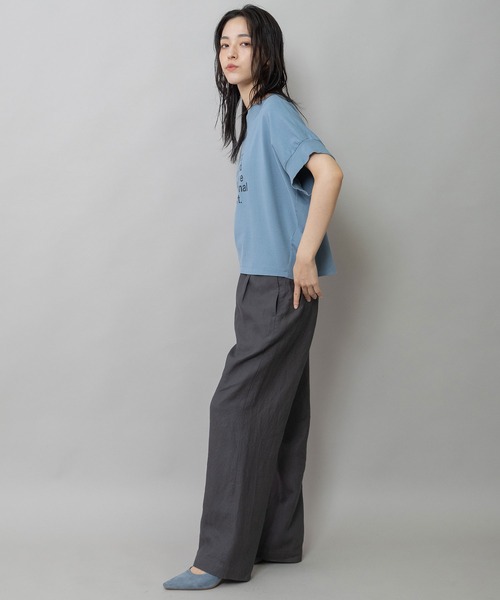 Munich（ミューニック）の「コットンジャージロゴプリントTシャツ（Tシャツ/カットソー・レディース・ホワイト/ブルーグレー/チャコールグレー・FREE）」の8枚目の写真